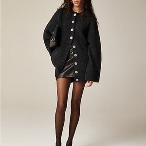 J. Crew Relaxed milano-stitch cardigan in black heather XS